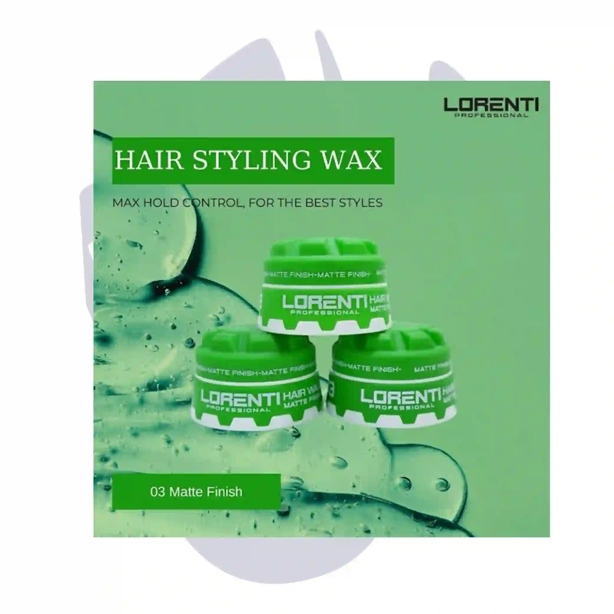 واکس مو مات لورنتی سبز LORENTI HAIR WAX MATTE 03